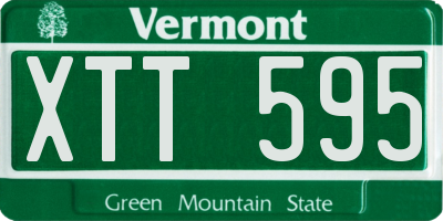VT license plate XTT595