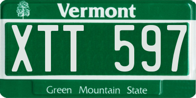 VT license plate XTT597