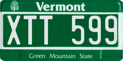 VT license plate XTT599