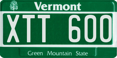VT license plate XTT600