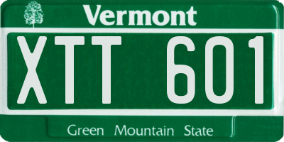 VT license plate XTT601