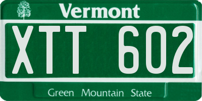 VT license plate XTT602