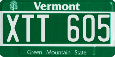 VT license plate XTT605