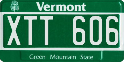 VT license plate XTT606