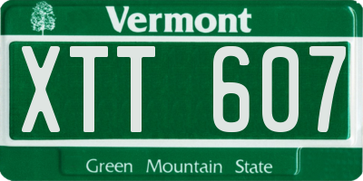 VT license plate XTT607