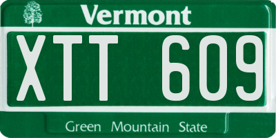 VT license plate XTT609
