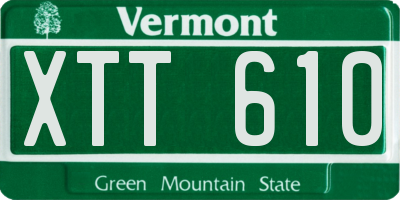 VT license plate XTT610