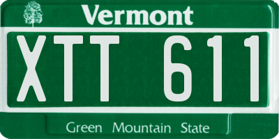 VT license plate XTT611