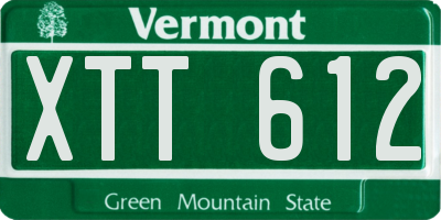 VT license plate XTT612