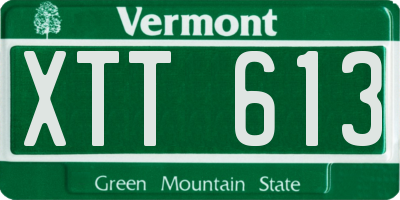 VT license plate XTT613