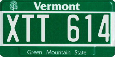VT license plate XTT614