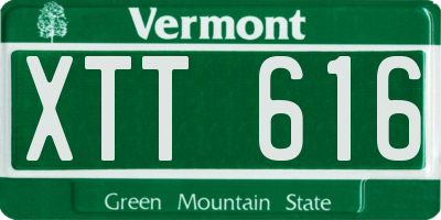 VT license plate XTT616