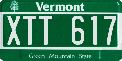 VT license plate XTT617