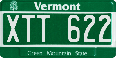 VT license plate XTT622