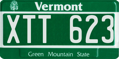 VT license plate XTT623