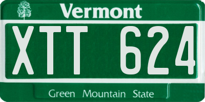 VT license plate XTT624