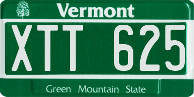 VT license plate XTT625