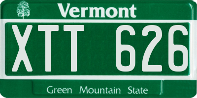 VT license plate XTT626