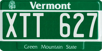 VT license plate XTT627