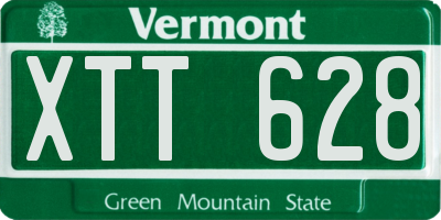 VT license plate XTT628