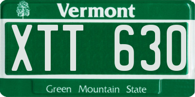VT license plate XTT630