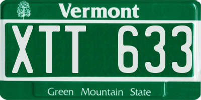 VT license plate XTT633