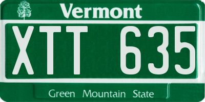 VT license plate XTT635