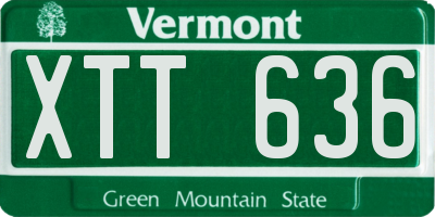 VT license plate XTT636