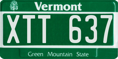 VT license plate XTT637