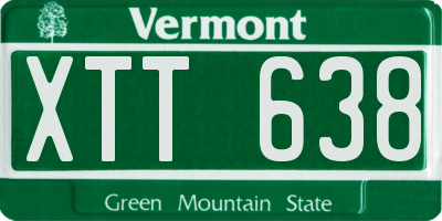 VT license plate XTT638