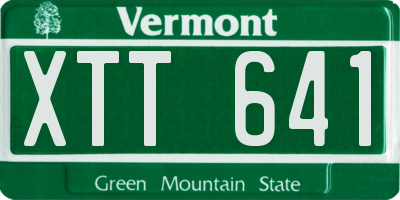 VT license plate XTT641