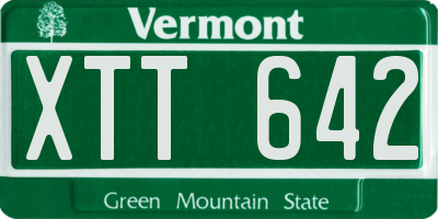 VT license plate XTT642
