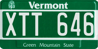 VT license plate XTT646