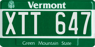 VT license plate XTT647