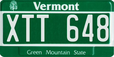 VT license plate XTT648