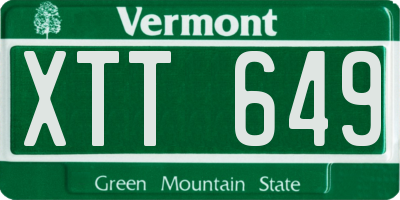 VT license plate XTT649
