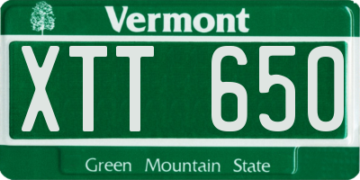 VT license plate XTT650