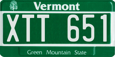 VT license plate XTT651