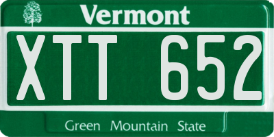 VT license plate XTT652