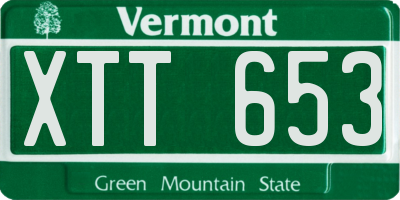 VT license plate XTT653