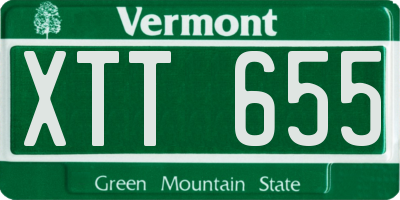 VT license plate XTT655