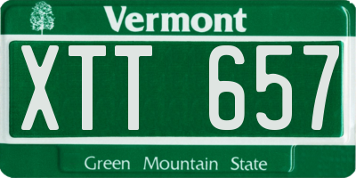 VT license plate XTT657