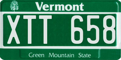 VT license plate XTT658