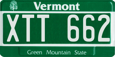 VT license plate XTT662