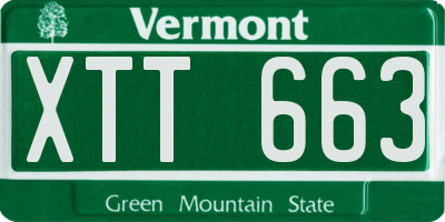 VT license plate XTT663