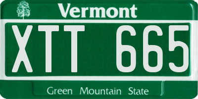 VT license plate XTT665