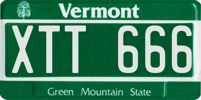 VT license plate XTT666