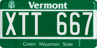 VT license plate XTT667