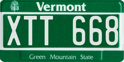 VT license plate XTT668