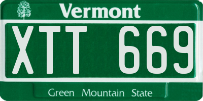 VT license plate XTT669